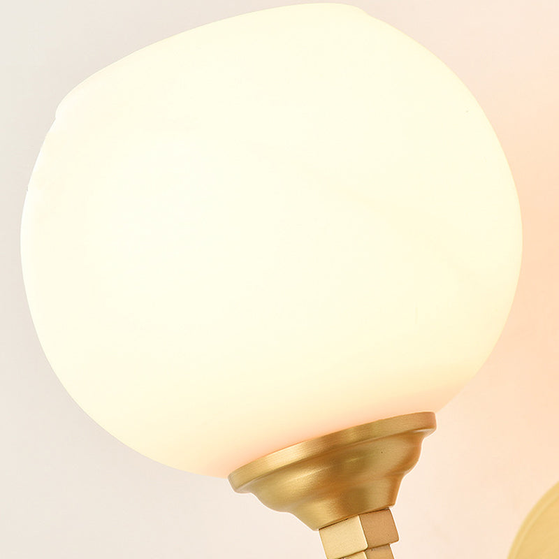 Modern Style Ball Shade Wall Light Glass 1 Light Sconces in Gold for Aisle