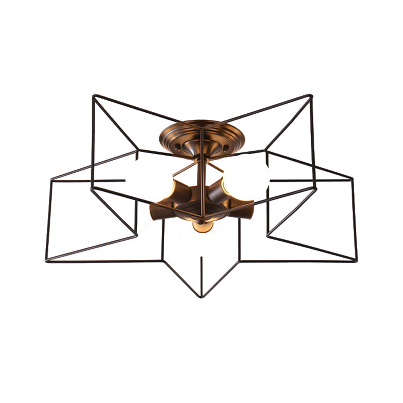 5 Light Star Shape Flush Mount Ceiling Fixture Modern Flush Ceiling Lights for Dining Room