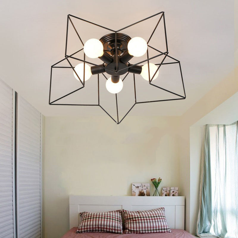 Flush Mount Ceiling Fixture Modern Flush Ceiling Lights in Black for Dining Room