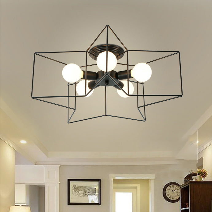 Flush Mount Ceiling Fixture Modern Flush Ceiling Lights in Black for Dining Room