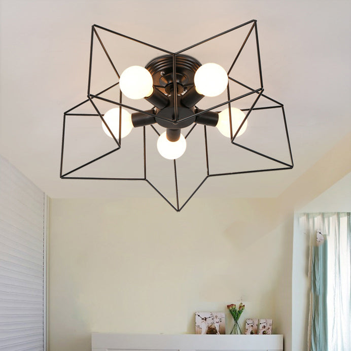 Flush Mount Ceiling Fixture Modern Flush Ceiling Lights in Black for Dining Room