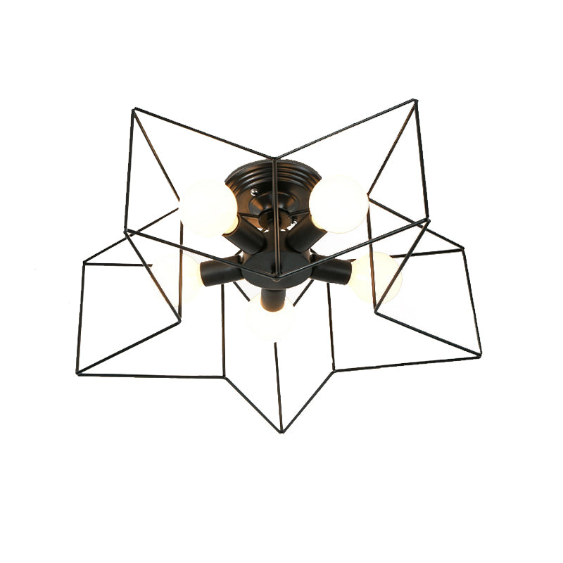 Flush Mount Ceiling Fixture Modern Flush Ceiling Lights in Black for Dining Room