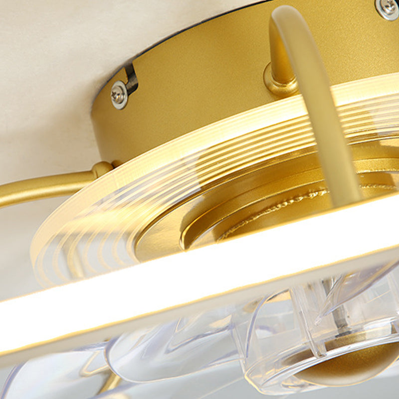 7-Blade Modernism Ceiling Fan Black/Golden Fan with Light for Bedroom