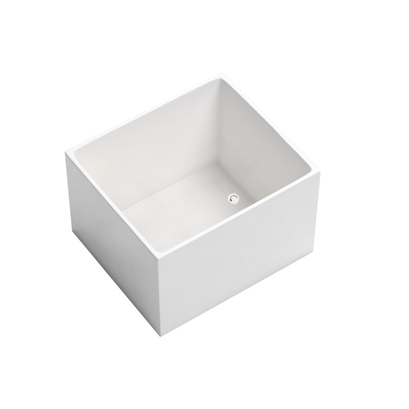 Modern Rectangle White Acrylic Bathtub Back to Wall with Drain Bath Tub and Overflow Hole