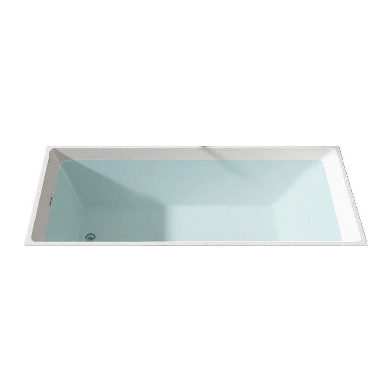 Modern Acrylic Embedded Bathtub Rectangle with Drain Bath Tub and Overflow Hole