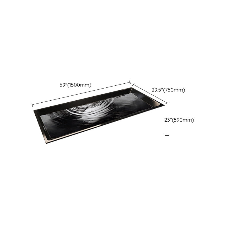 Modern Acrylic Embedded Bathtub Rectangle with Drain Bath Tub and Overflow Hole