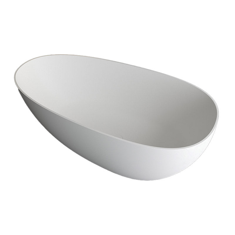 Modern Ellipse Bathtub Stone Freestand Soaking Bathtub with Drain Bath Tub