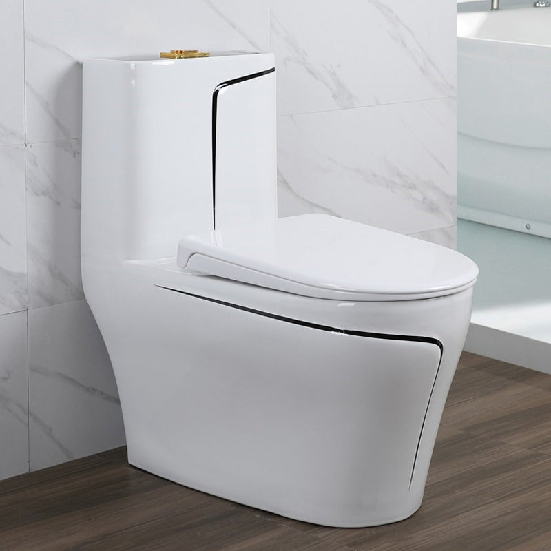 Traditional Floor Mount Toilet Bowl Skirted Toilet with Seat for Bathroom