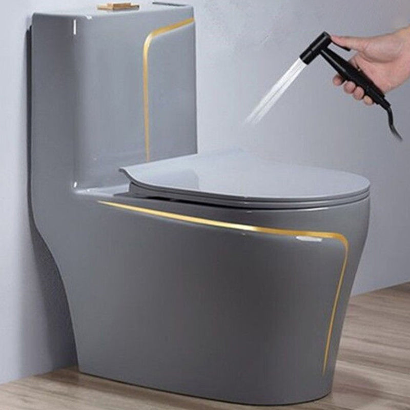 Traditional Floor Mount Toilet Bowl Skirted Toilet with Seat for Bathroom