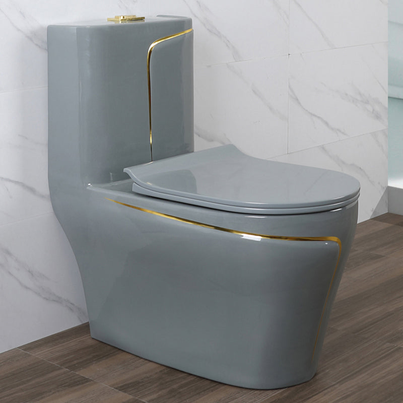 Traditional Floor Mount Toilet Bowl Skirted Toilet with Seat for Bathroom