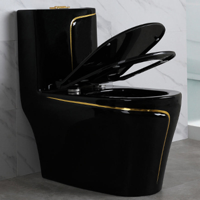 Traditional Floor Mount Toilet Bowl Skirted Toilet with Seat for Bathroom