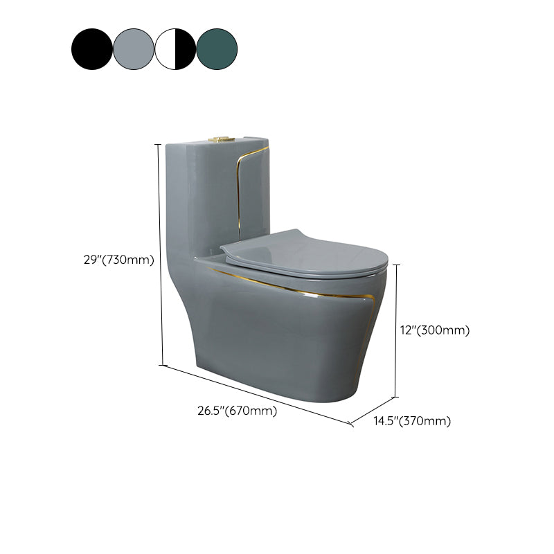 Traditional Floor Mount Toilet Bowl Skirted Toilet with Seat for Bathroom