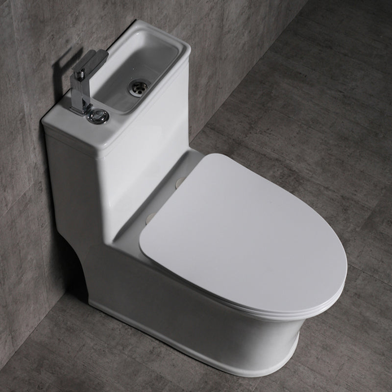 Floor Mounted Toilet One-Piece Toilet Porcelain Siphon Jet Flush Toilet