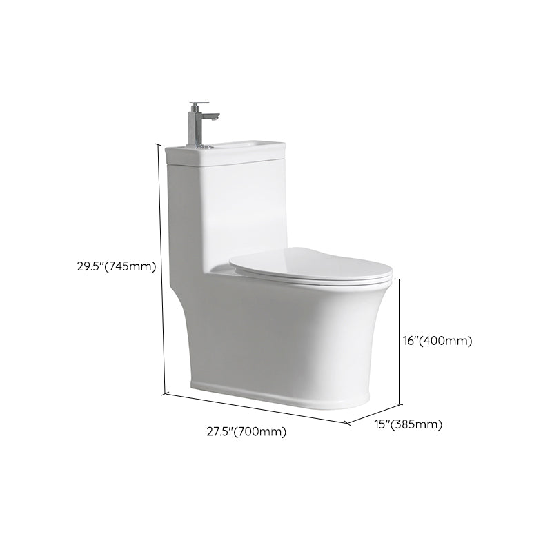 Floor Mounted Toilet One-Piece Toilet Porcelain Siphon Jet Flush Toilet