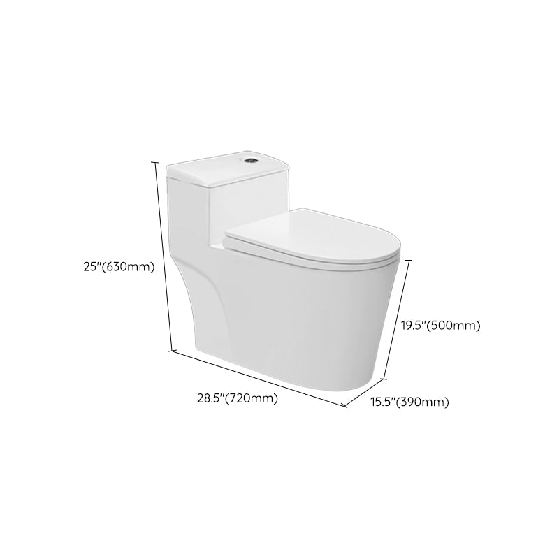 Modern One Piece Toilet Floor Mounted White Toilet Bowl with Seat for Washroom