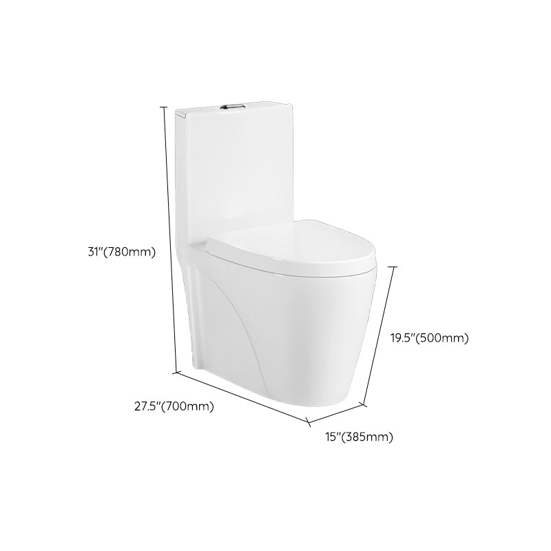 Modern One Piece Toilet Floor Mounted White Toilet Bowl with Seat for Washroom