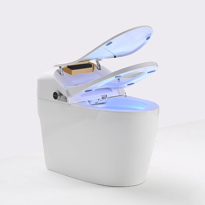 Modern Round-Front One Piece Toilet White Heated Seat Toilet with Seat