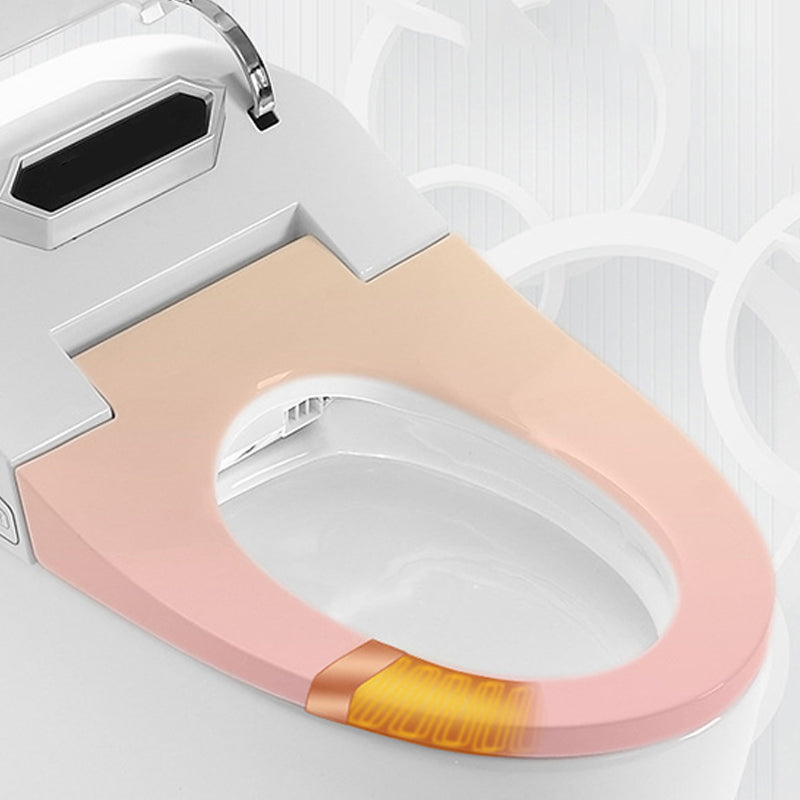 Modern Round-Front One Piece Toilet White Heated Seat Toilet with Seat