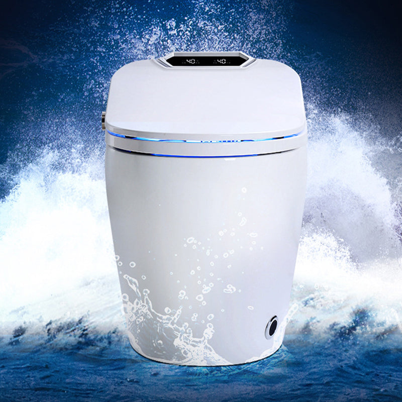 Modern Round-Front One Piece Toilet White Heated Seat Toilet with Seat