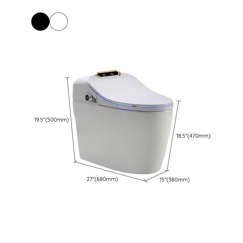 Modern Round-Front One Piece Toilet White Heated Seat Toilet with Seat