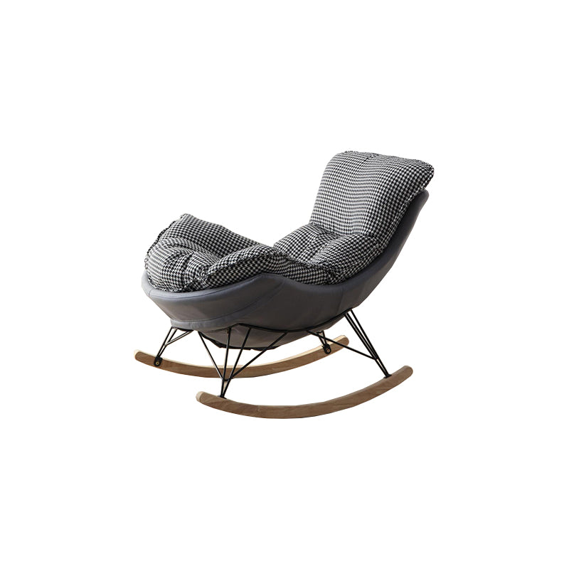 Modern Glider Upholstered Chair Button-Tufted Rocking Accent Chair with Dark Legs