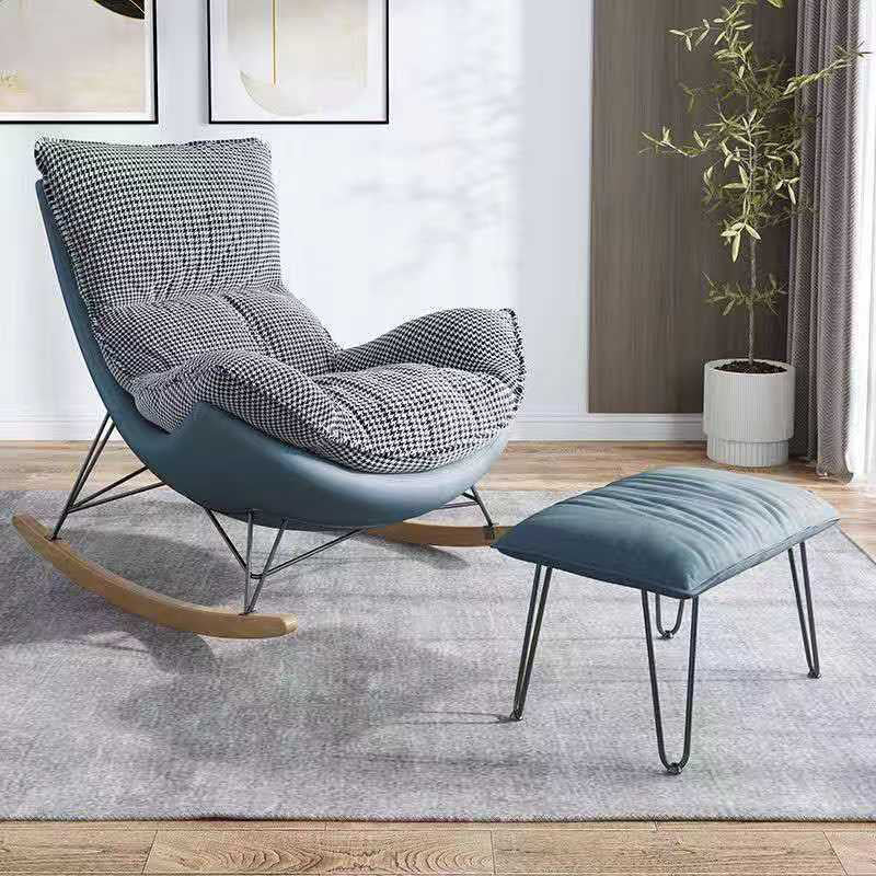 Modern Glider Upholstered Chair Tufted Cushions Rocking Accent Chair