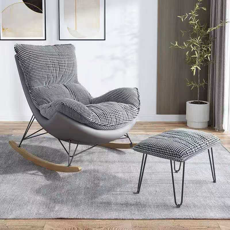 Modern Glider Upholstered Chair Tufted Cushions Rocking Accent Chair