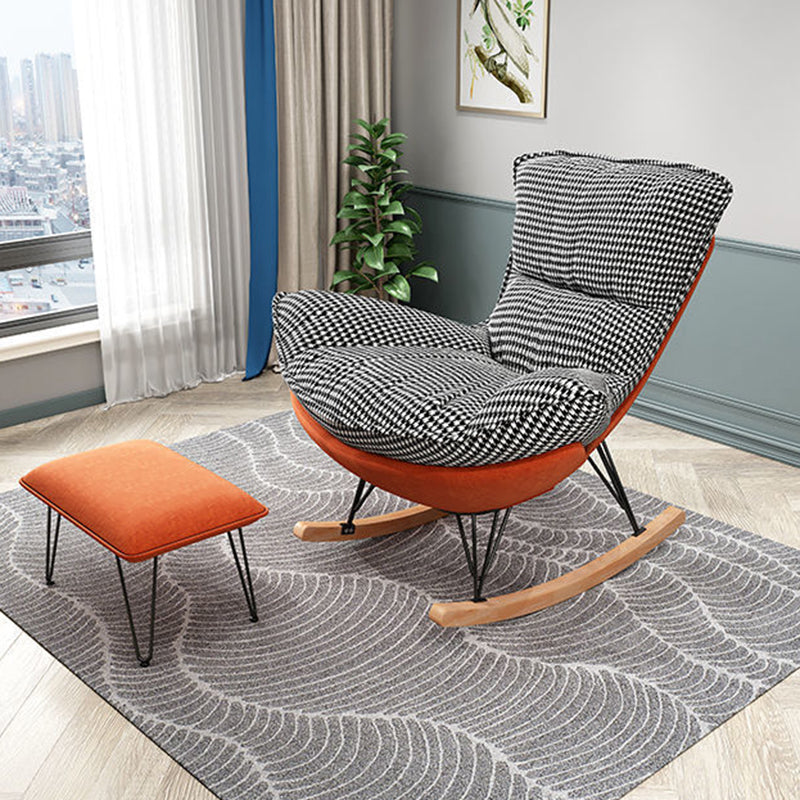 Modern Glider Upholstered Chair Tufted Cushions Rocking Accent Chair