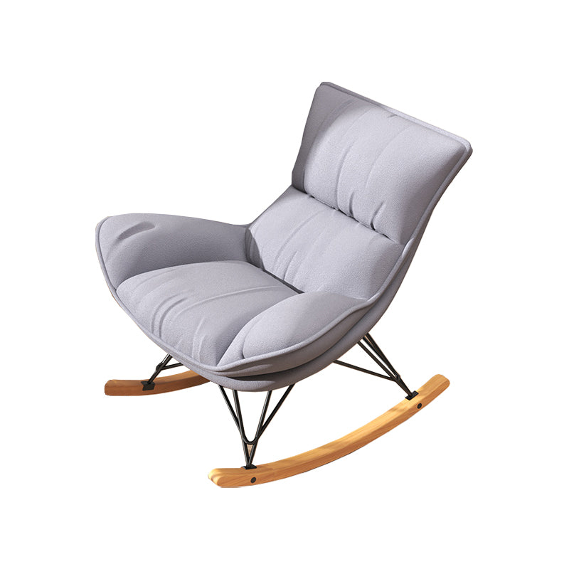 Contemporary Upholstered Rocker Chair Metal Frame Spindle Rocker Chair with Ottoman