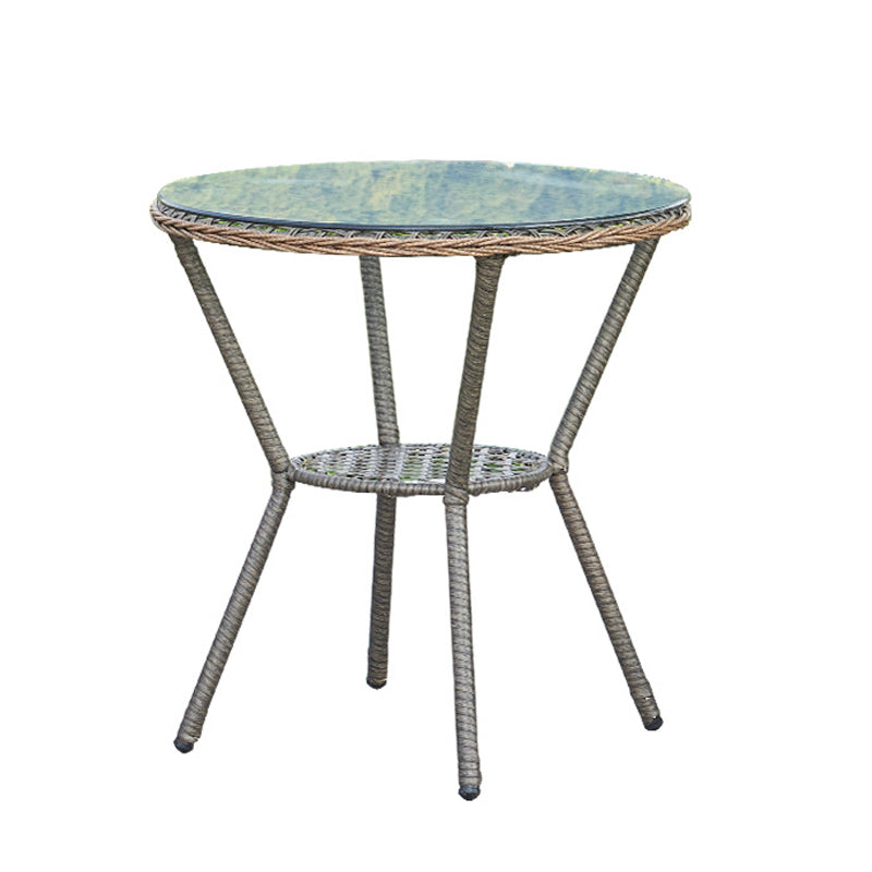 Modern 1/3 Pieces Dining Metal Set Glass Dining Table Set for Outdoor