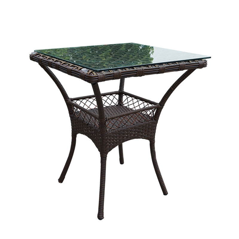 Modern 1/3 Pieces Dining Metal Set Glass Dining Table Set for Outdoor