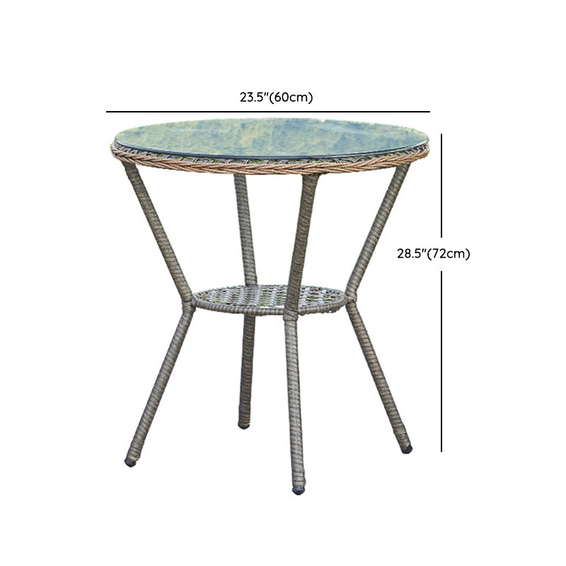 Modern 1/3 Pieces Dining Metal Set Glass Dining Table Set for Outdoor