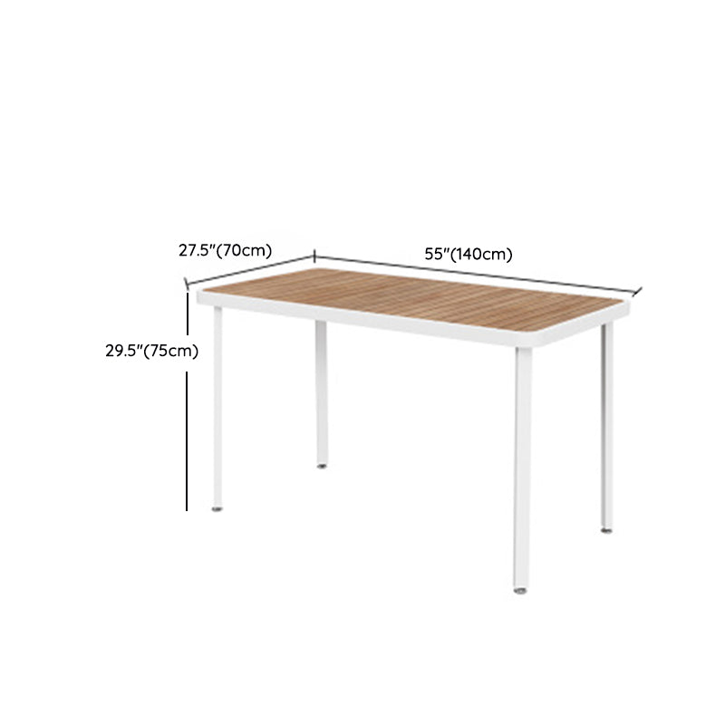 Contemporary Style 1/5/7 Pieces Metal Dining Set Reclaimed Wood Dining Table Set