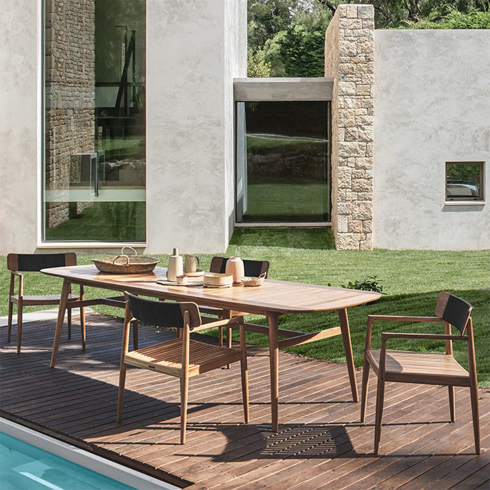 Modern Style 1/3/5 Pieces Wood Dining Set Wooden Dining Table Set for Outdoor