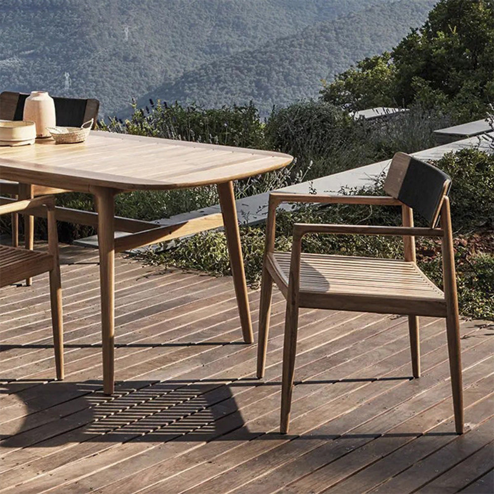 Modern Style 1/3/5 Pieces Wood Dining Set Wooden Dining Table Set for Outdoor