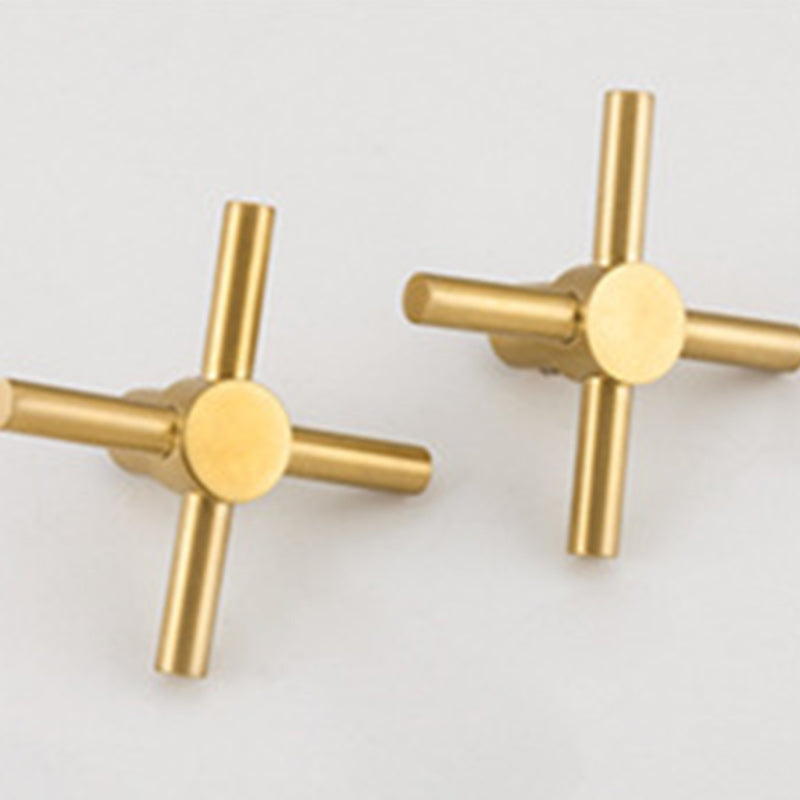 Glam Style Faucet 3 Holes Wall Mounted Bathroom Faucets with 2 Cross Handles