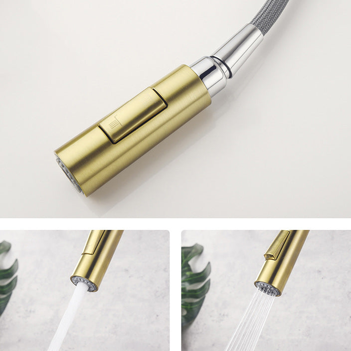 Modern Style Kitchen Faucet Stainless Steel 1-Handle High Arc Retractable Kitchen Faucet