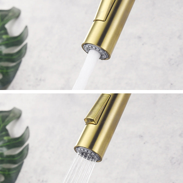 Modern Style Kitchen Faucet Stainless Steel 1-Handle High Arc Retractable Kitchen Faucet