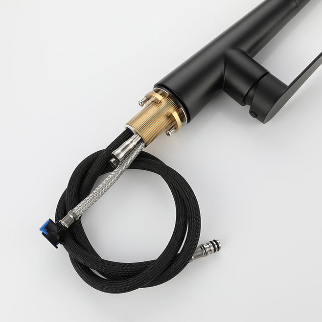 Modern Retractable Kitchen Faucet Stainless Steel Single Handle High Arc Kitchen Faucet