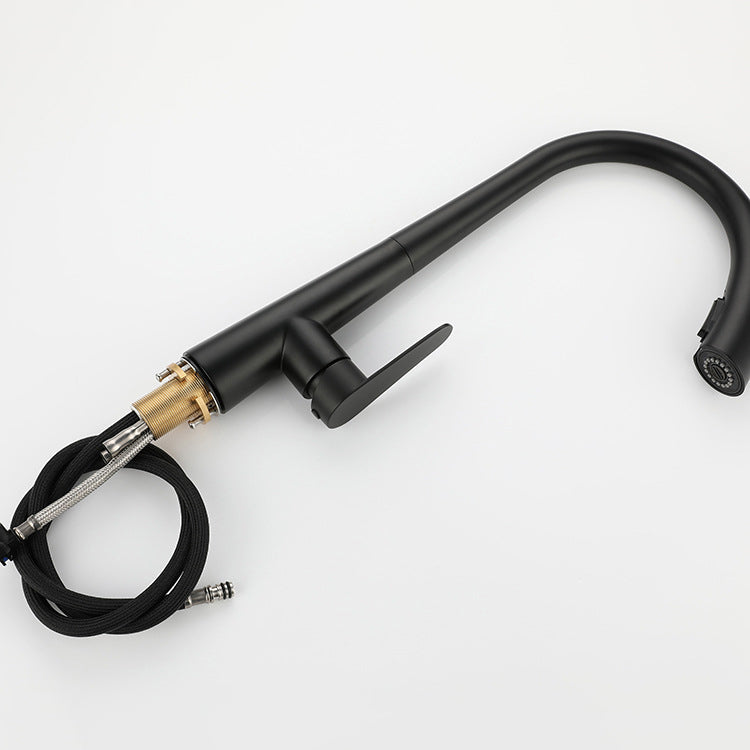 Modern Retractable Kitchen Faucet Stainless Steel Single Handle High Arc Kitchen Faucet