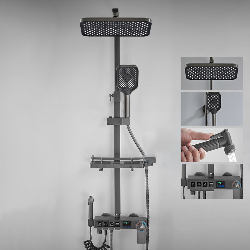 Contemporary Brass Shower Set Wall Mounted Shower System for Bathroom