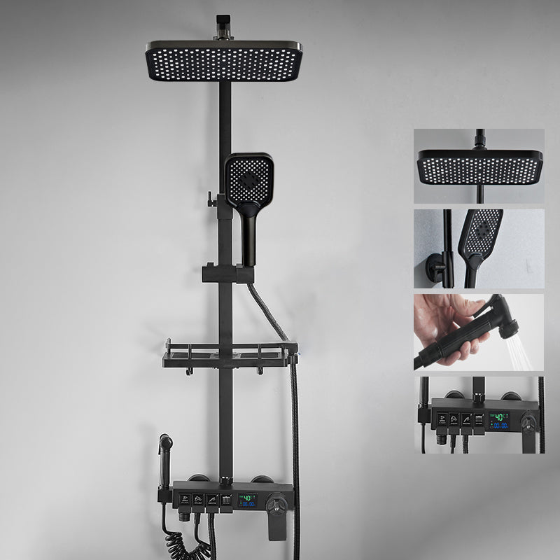 Contemporary Brass Shower Set Wall Mounted Shower System for Bathroom