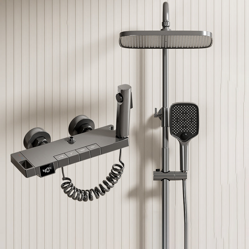 Digital Display Shower System Brass 2 Shower Heads Shower Set