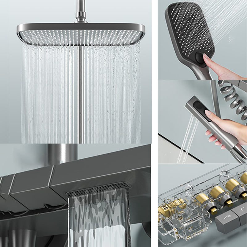 Digital Display Shower System Brass 2 Shower Heads Shower Set
