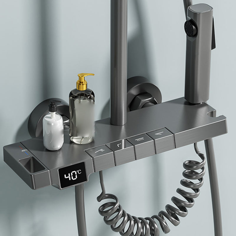 Digital Display Shower System Brass 2 Shower Heads Shower Set
