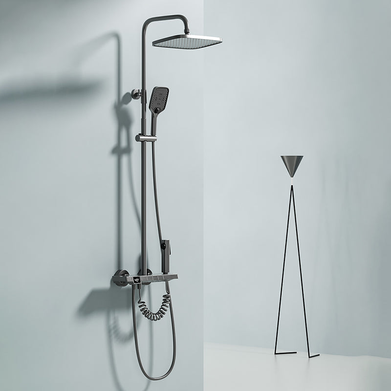 Digital Display Shower System Brass 2 Shower Heads Shower Set
