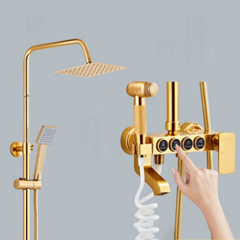 Modern Adjustable Water Flow Shower Faucet Shower Arm Shower System on Wall