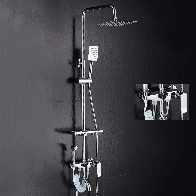 Modern Adjustable Water Flow Shower Faucet Shower Arm Shower System on Wall