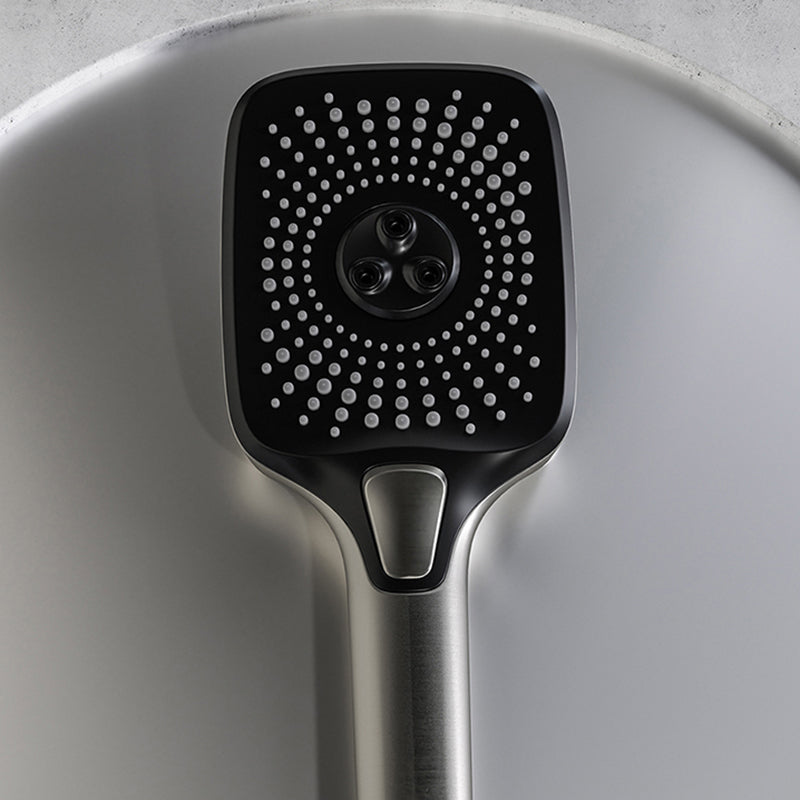 Modern Brass Shower Set 2 Shower Heads Shower Faucet in Gray and White