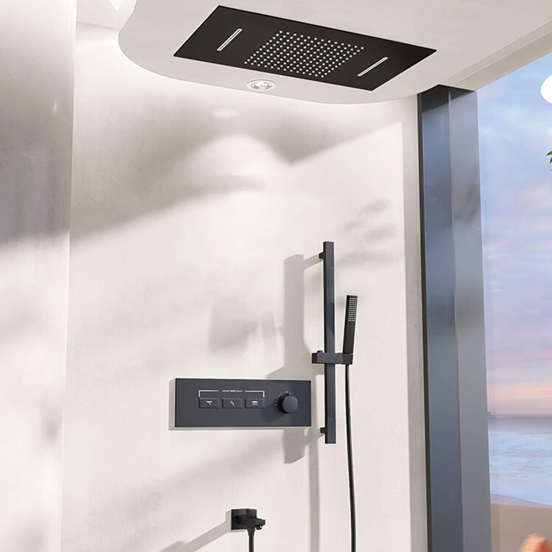 Contemporary Shower Set Dual Shower Head Thermostatic Wall Mounted Shower System